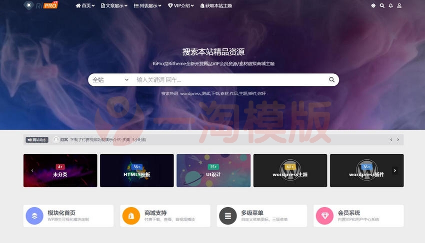wordpress日主题模版Ripro-v5 6.4开心版 WordPress模版